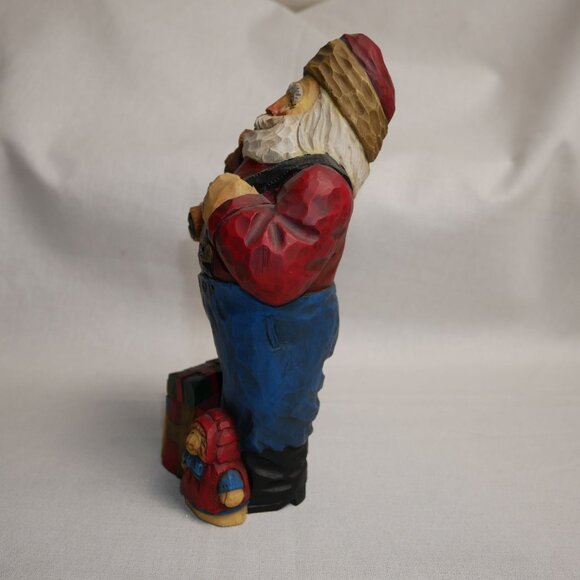 Handcrafted Santa Claus Figurine With Teddy Bear & Gifts by Craig Kirkwood Rare - Picture 5 of 9